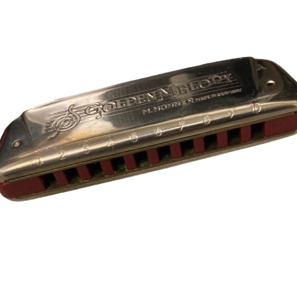 VTG German m.hohner golden melody key of c 10 hole harmonica and case - Picture 4 of 6